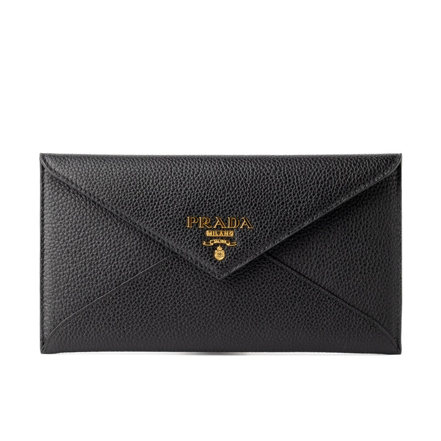 BUSTA CON PATTINA IN PELLE VITELLO GRAIN NERO TU - BLACK