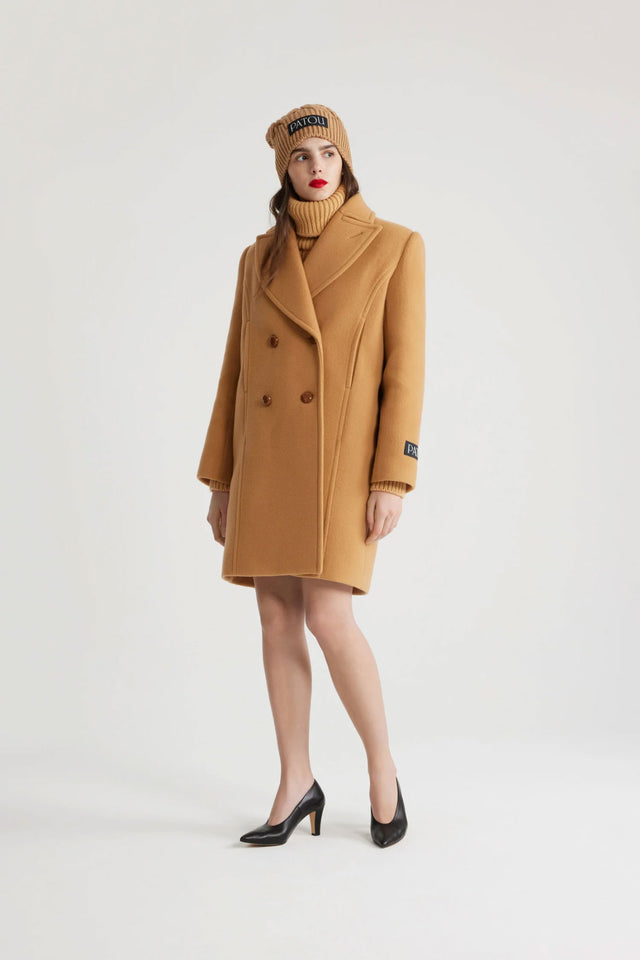 DOUBLE-BREASTED COAT - BISCUIT CO0250183 -109B BISCUIT PATOU