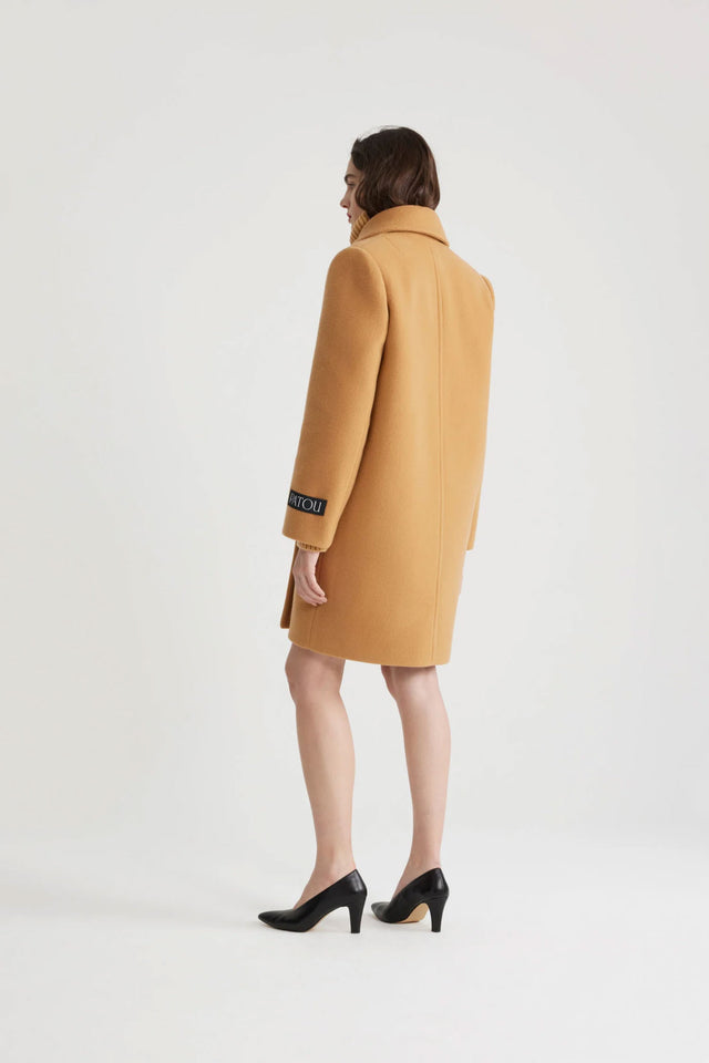 DOUBLE-BREASTED COAT - BISCUIT CO0250183 -109B BISCUIT PATOU