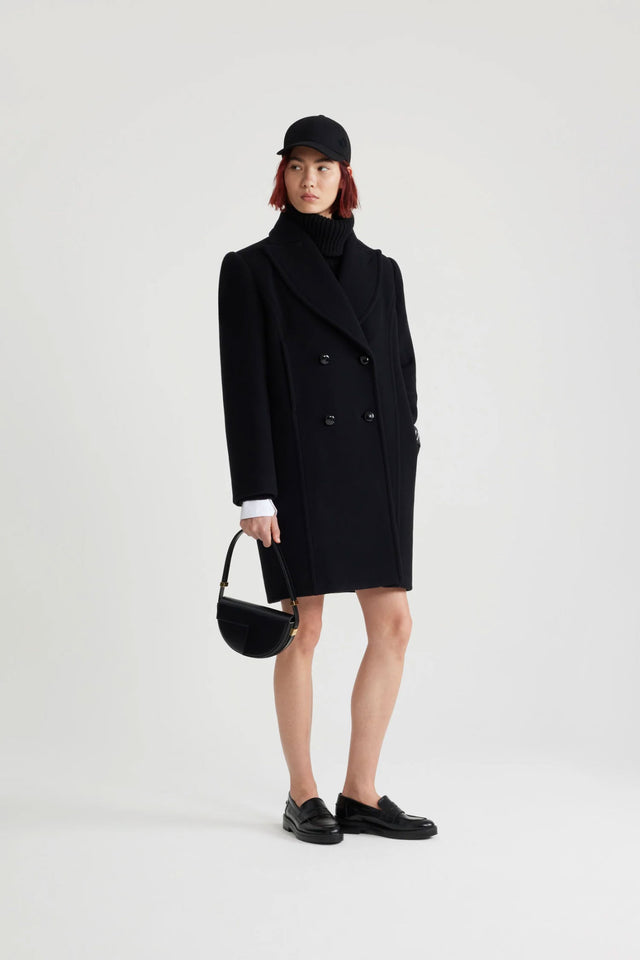 DOUBLE-BREASTED COAT - BLACK CO0250183 -999B PATOU