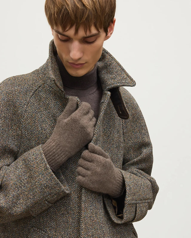 MENS 100% CASHMERE KNITTED GLOVES - HEATHCOT