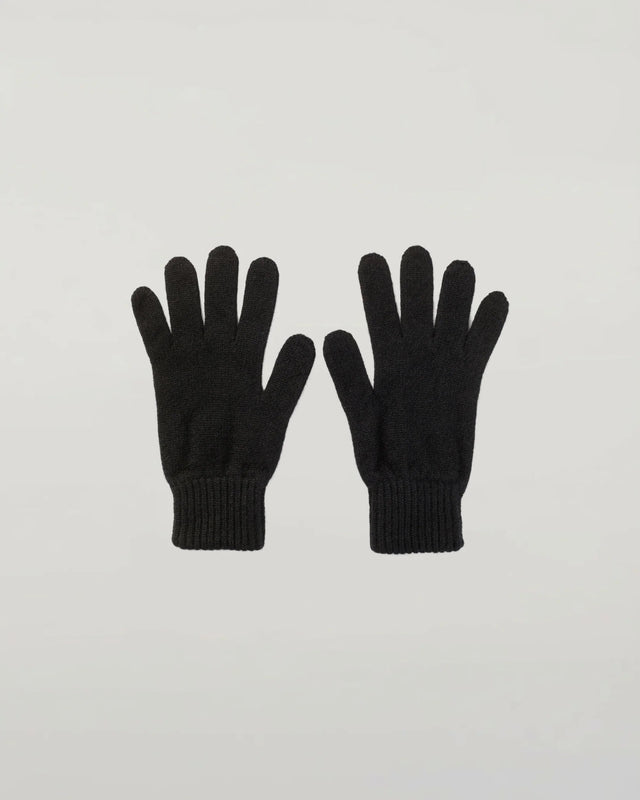 MENS 100% CASHMERE KNITTED GLOVES - BLACK