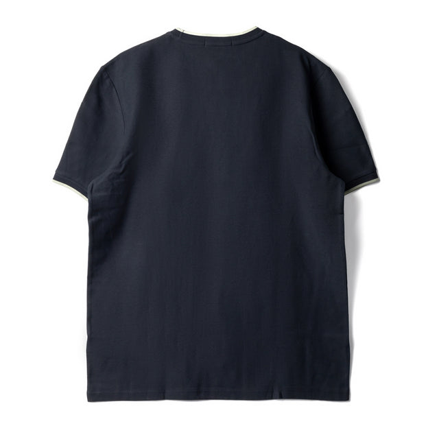 TRIM DETAIL CREPE PIQUE - NAVY