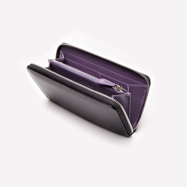 STERLING LARGE METAL ZIP AROUND PURSE PURPLE - PURPLE