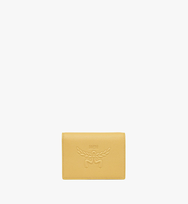 HIMMEL EMBOSSED LOGO LEATHER SNAP WALLET - YELLOW MYSESAC03Y7001 YELLOW MCM