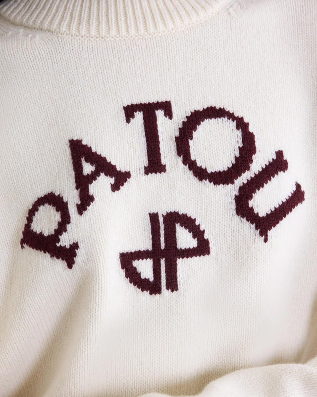 LOGO AND JP MONOGRAM INTARSIA JUMPER - WHITE KN2788064 -001W WHITE PATOU