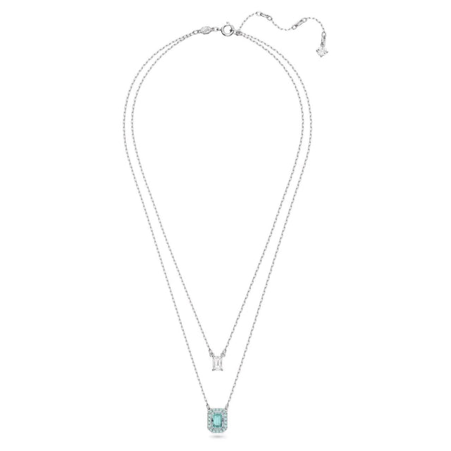 UNA LAYERED NECKLACE - BLUE/RHODIUM PLATED 5640557 FROMT/RHS SWAROVSKI