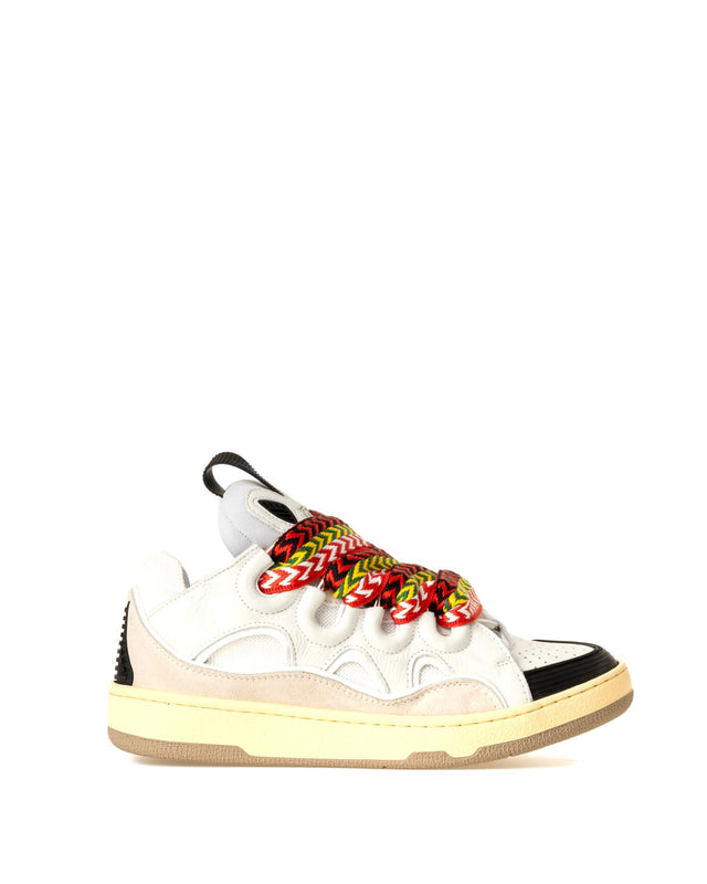 LEATHER CURB SNEAKERS - WHITE FU-SKDK12-DRA2-P25 -00 WHITE LANVIN