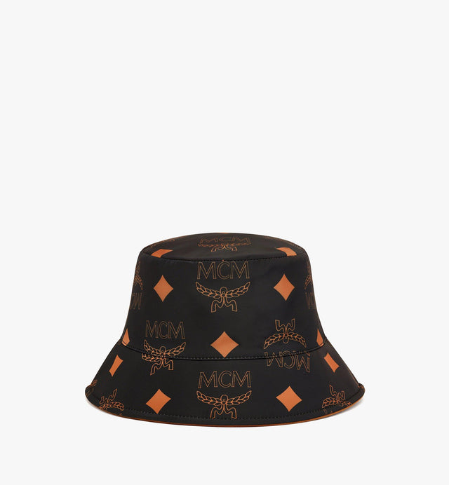 REVERSIBLE MONOGRAM PRINT COTTON BUCKET HAT - BLACK MEHDAMM05B7001 Black MCM