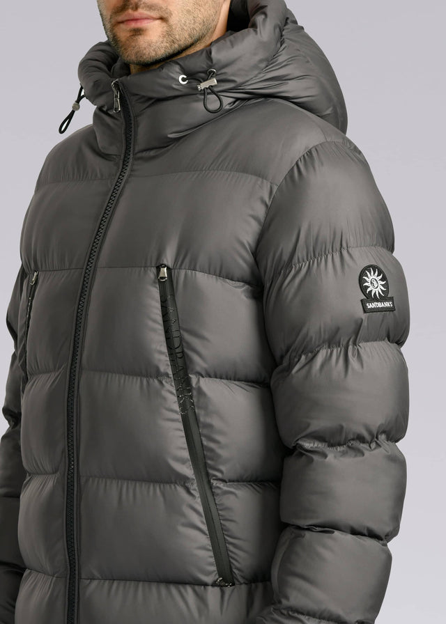 MENS MID-LENGTH PUFFER - GREY M14 -GREY SANDBANKS