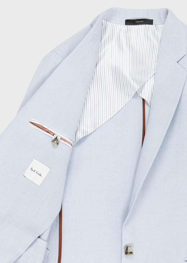 WOMEN'S LINEN ONE-BUTTON BLAZER - PALE BLUE W1R-254JC-M01427 41A PAUL SMITH