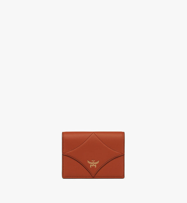 SPANISH CALFSKIN DIAMOND SNAP WALLET - BROWN MYSESAK01C7001 BROWN MCM