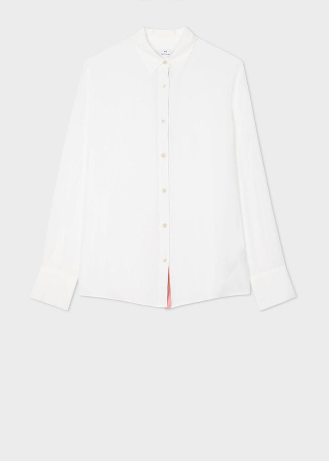 WOMENS SPRAY SWIRL PLACKET SHIRT - CREAM W2R-019BB-K30847 6 PAUL SMITH
