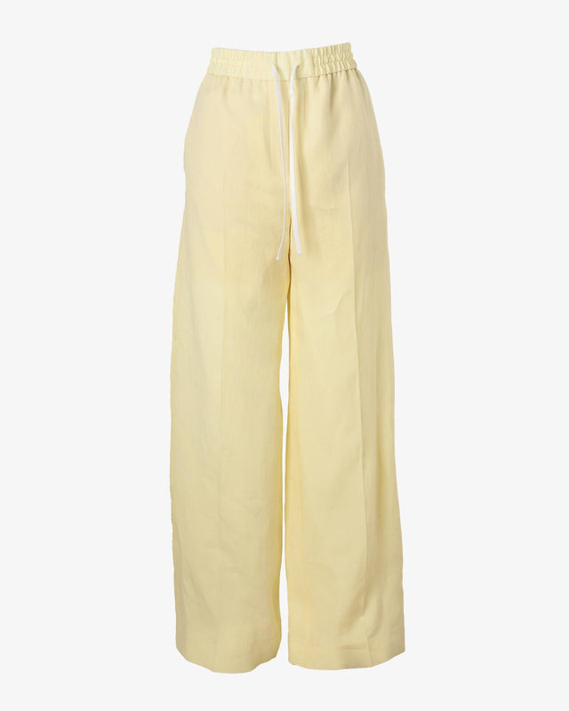 WOMEN'S LINEN DRAWSTRING TROUSERS - YELLOW W1R-255T-M01427 11 PAUL SMITH