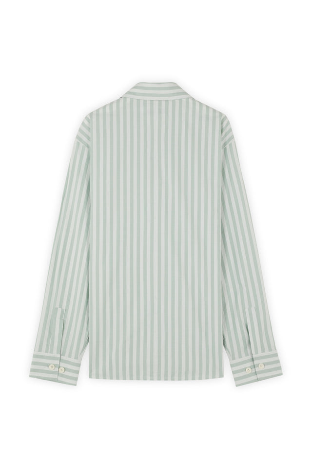 COTTON OVERSHIRT - ICE BLUE STRIPES MM00401WC2048 -S409 Maison Kitsune