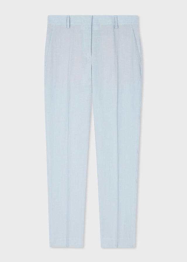 WOMEN'S LINEN TAPERED TROUSERS - PALE BLUE W1R-264T-M01427 41A PAUL SMITH
