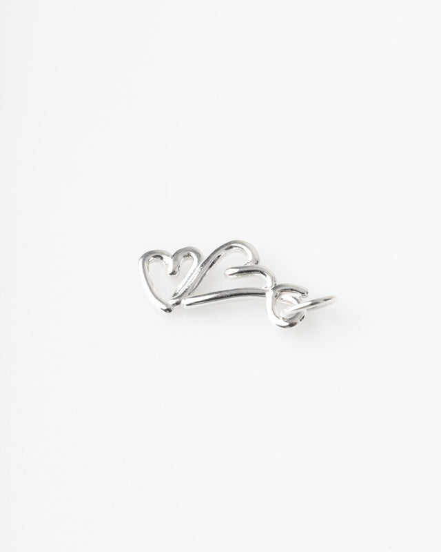TWO HEARTS CHARM - SILVER TWOH-CHA-156 -SILVER BAR JEWELLERY
