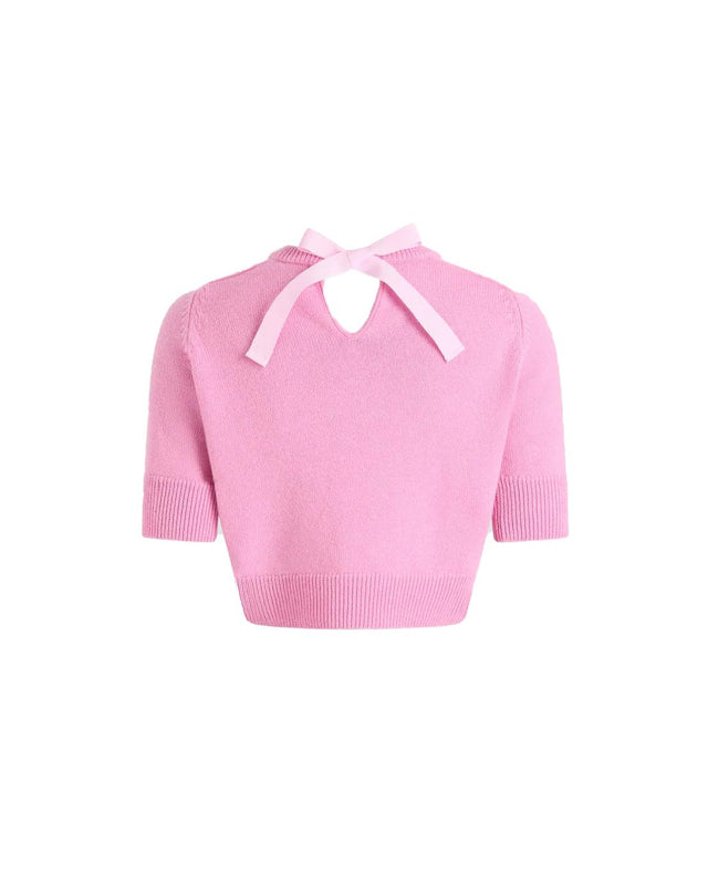 LOGO AND JP MONOGRAM CROPPED INATARSIA TOP - PINK PEARL KN3038041 -458P PINK PEARL PATOU