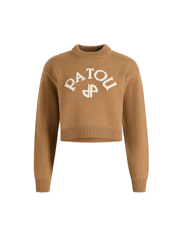 LOGO AND JP MONOGRAM INTARSIA JUMPER - NUTMEG KN2788064 -122B NUTMEG PATOU