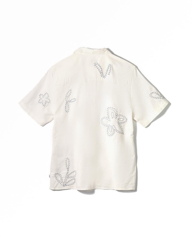 DIDCOT SS SHIRT OVERSIZED FLORAL - ECRU/ PALE BLUE SS25-SSS-DID-BOO-EPB -ECRU / PALE BLUE WAX LONDON