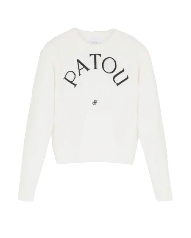 JACQUARD LONG SLEEVES JUMPER - WHITE KN1108080 -001W WHITE PATOU