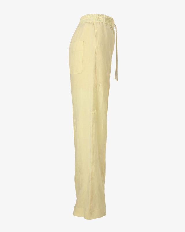WOMEN'S LINEN DRAWSTRING TROUSERS - YELLOW W1R-255T-M01427 11 PAUL SMITH