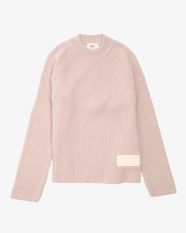 CREWNECK WITH LABEL - POWDER PINK HKS024.KN0031 679 AMI PARIS