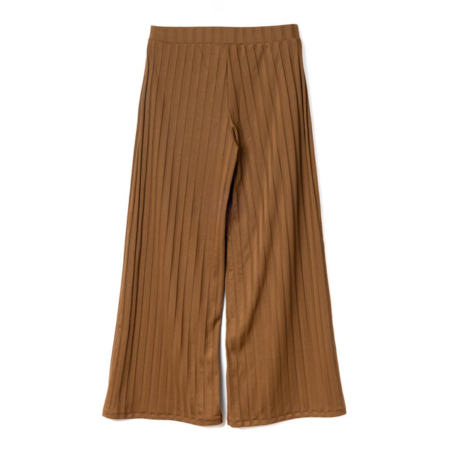 WIDE LEG RIB PANTS - BROWN EB025 -BROWN VIKTOR & ROLF