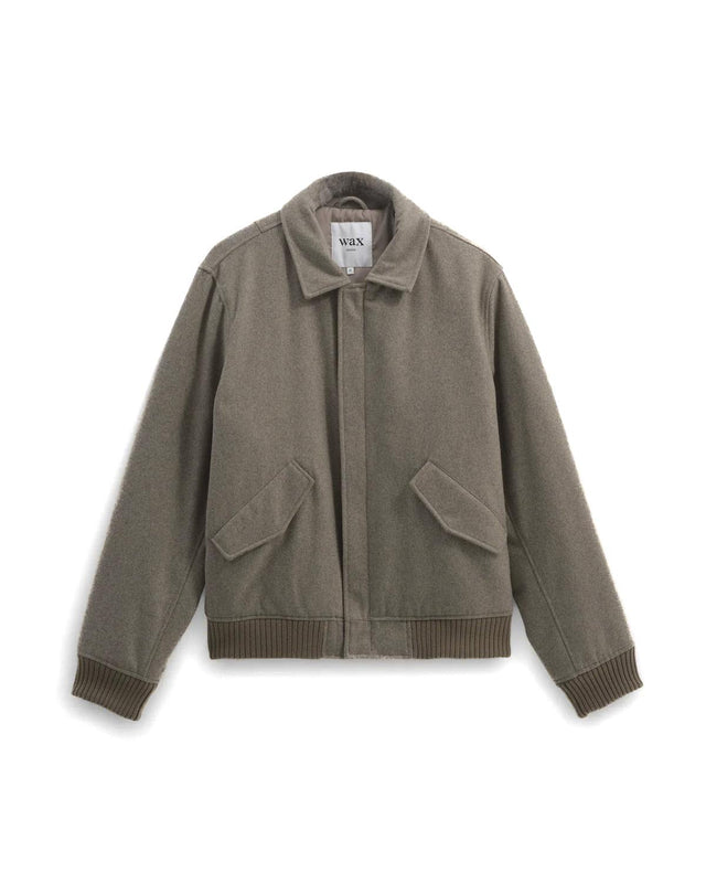 KNOLL WOOL BOMBER JACKET - NATURAL AW24-JKT-KNO-BKN-NAT -NATURAL WAX LONDON