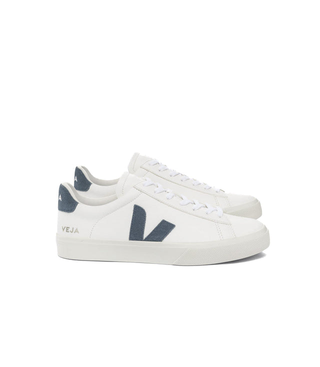 MENS CAMPO CHROMEFREE LEATHER TRAINERS - WHITE/ CALIFORNIA CP0503121B -EXTRA WHITE/CALIFORNIA VEJA