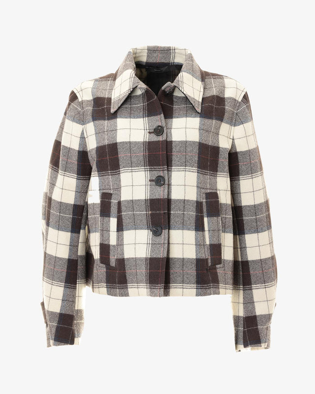 WOMENS JACKET - BROWN MULTI W1R-330J-L02159 1 PAUL SMITH