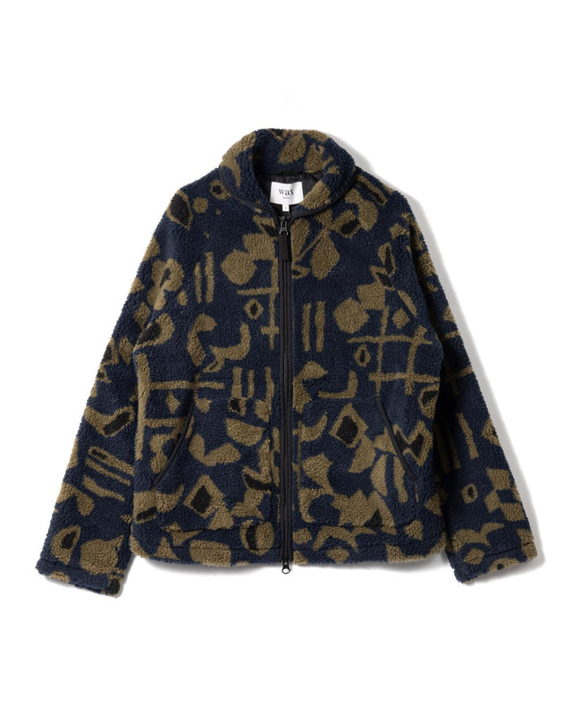 SHAPES BORG TATE FLEECE - NAVY/ KHAKI AW25-JKT-TAT-BZT-NVK -NAVY/KHAKI WAX LONDON
