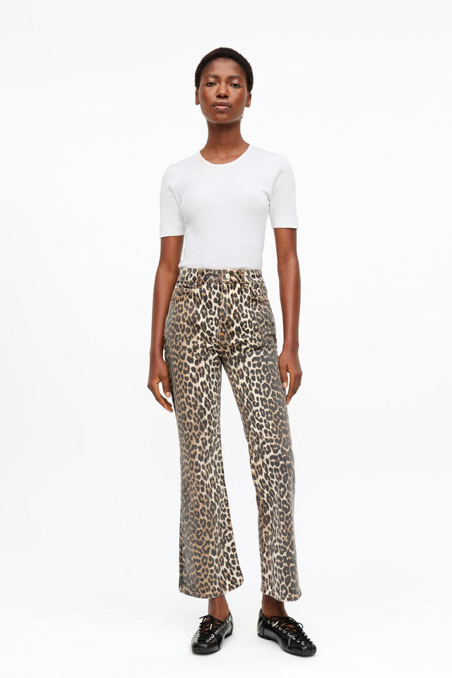 BETZY CROPPED JEANS - LEOPARD