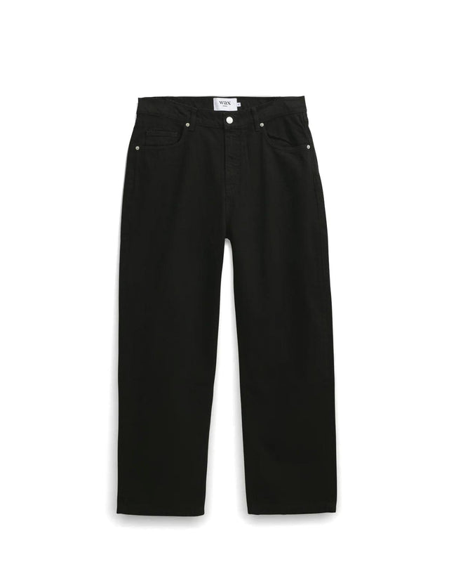 FELIX LOOSE FIT DENIM JEANS - BLACK WI00-DEN-LOO-BIF-BLK -BLACK WAX LONDON