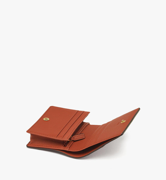 SPANISH CALFSKIN DIAMOND SNAP WALLET - BROWN MYSESAK01C7001 BROWN MCM