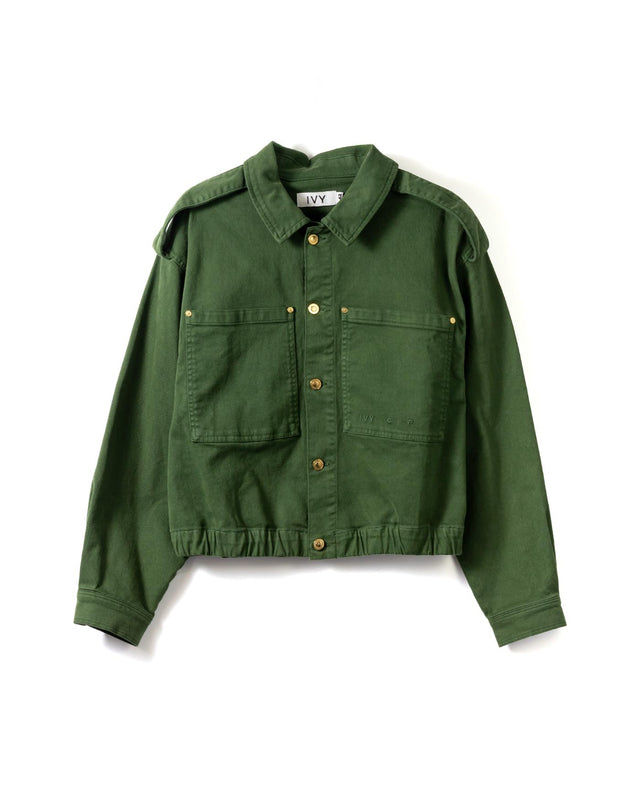 TESSA CROPPED JACKET - FRESH ARMY GREEN I234844 FRESH ARMY GREEN IVY COPENHAGEN