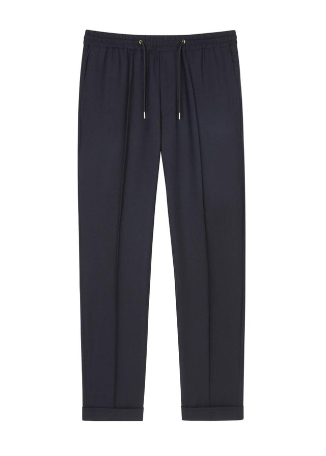 A SUIT TO TRAVEL IN DRAWSTRING-WAIST WOOL TROUSERS - NAVY M1R-921T-G00001 -49 Navy PAUL SMITH
