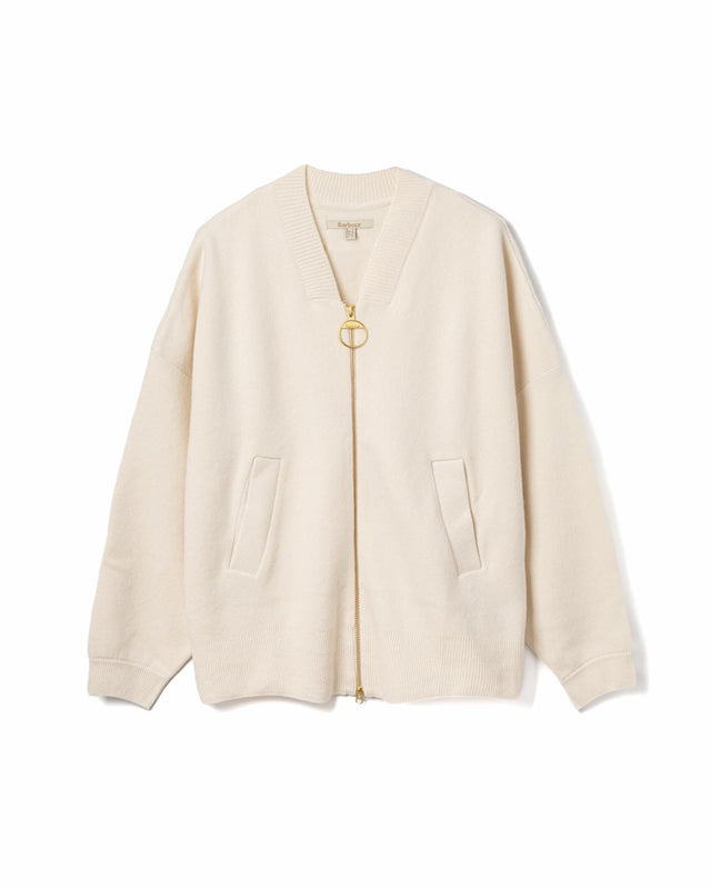 MILDA KNITTED BOMBER - BIRCH LKN1710WH52 -BIRCH BARBOUR