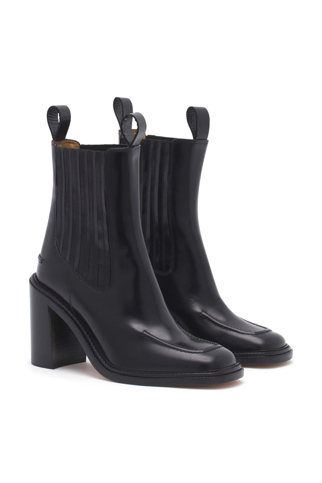 LEATHER LOW CHELSEA BOOTS - BLACK LW04313LC0038 BLACK Maison Kitsune