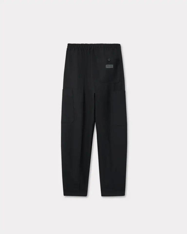CARGO JOG PANTS IN VIRGIN WOOL - BLACK