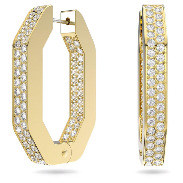 DEXTERA HOOP EARRINGS - WHITE/GOLD-TONE PLATED 5639098 CRY/GOS SWAROVSKI