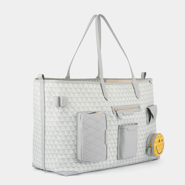 I AM A PLASTIC BAG XL TOTE MULTI-POCKET WINK - FROST 180986 FROST ANYA HINDMARCH