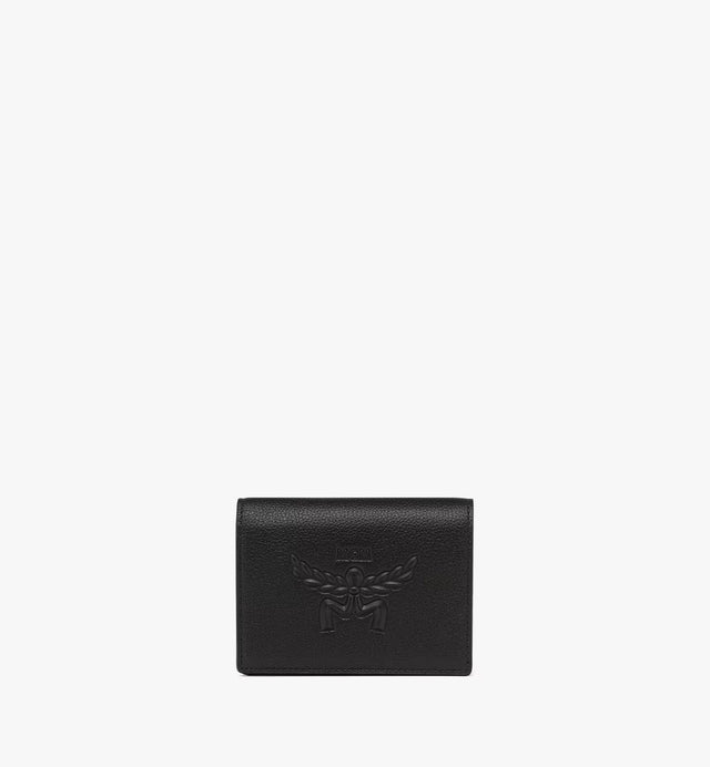 HIMMEL EMBOSSED LOGO LEATHER SNAP WALLET - BLACK MYSESAC03BK001 BLACK MCM