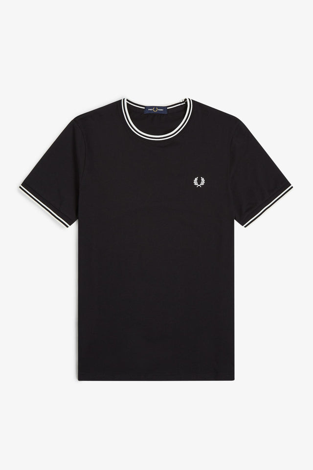 TWIN TIPPED T-SHIRT - BLACK M1588 -102 FRED PERRY