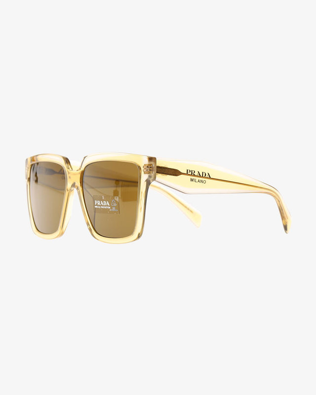 SUNGLASSES 0PR 24ZS - OCHER/CRYSTAL GREY 0PR 24ZS 14I01T PRADA