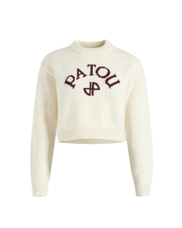 LOGO AND JP MONOGRAM INTARSIA JUMPER - WHITE KN2788064 -001W WHITE PATOU