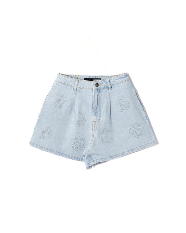 DENIM STUDS SHORTS - LIGHT BLUE DENIM 1138241468 -1468 LIGHT BLUE DENIM ROTATE