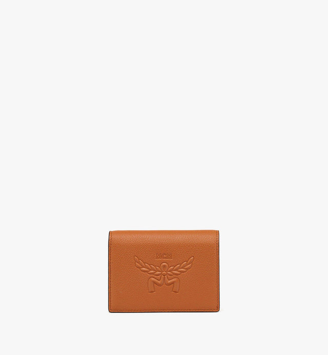 HIMMEL EMBOSSED LOGO LEATHER SNAP WALLET - COGNAC MYSESAC03CO001 COGNAC MCM