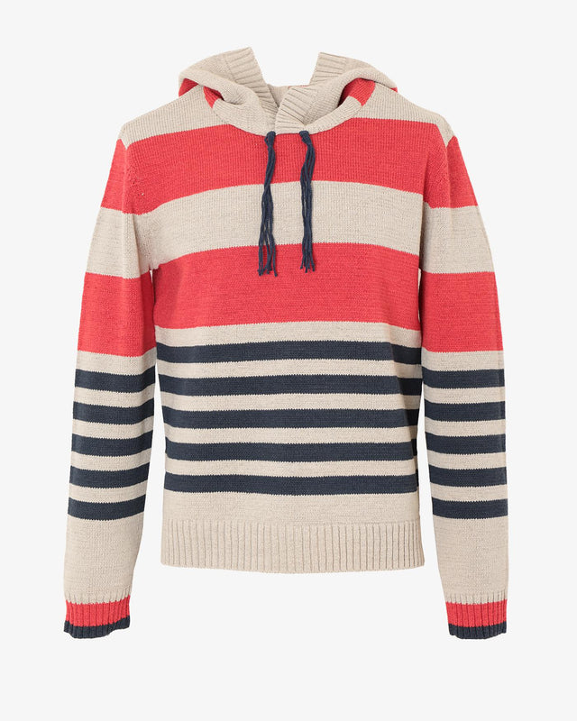 STRIPE HOODED JUMPER - RED LANDSCAPE STRIPE CGSS24CKNJU49 RED LANDSCAPE STRIPE CRAIG GREEN