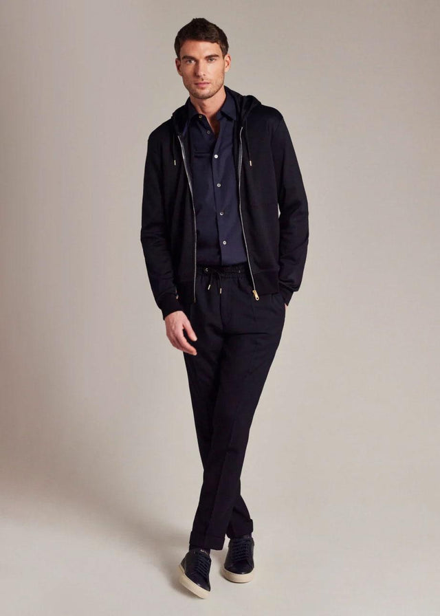 A SUIT TO TRAVEL IN DRAWSTRING-WAIST WOOL TROUSERS - NAVY M1R-921T-G00001 -49 Navy PAUL SMITH